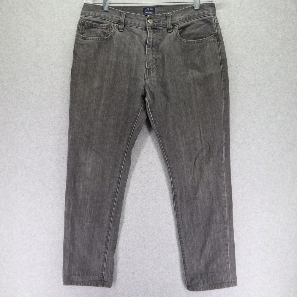 J Crew Jeans Mens 31x27 The Driggs Slim Straight 5-Pocket Cotton Denim Gray‎